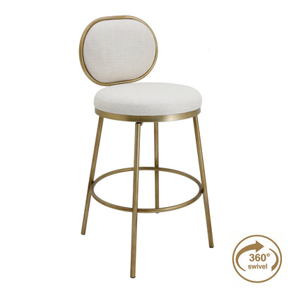 Eliza Swivel Kitchen Stool - Natural Linen