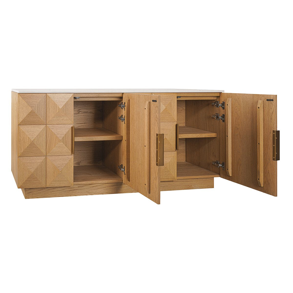 Benedict Natural Oak Buffet - White Marble