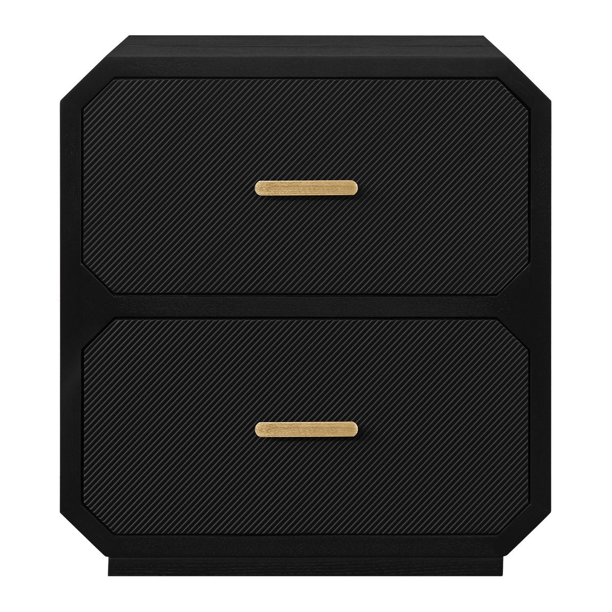 Anderson 2 Drawer Bedside Table - Black