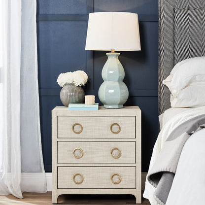 Astley 62x66cm Upholstered Bedside Table - Natural