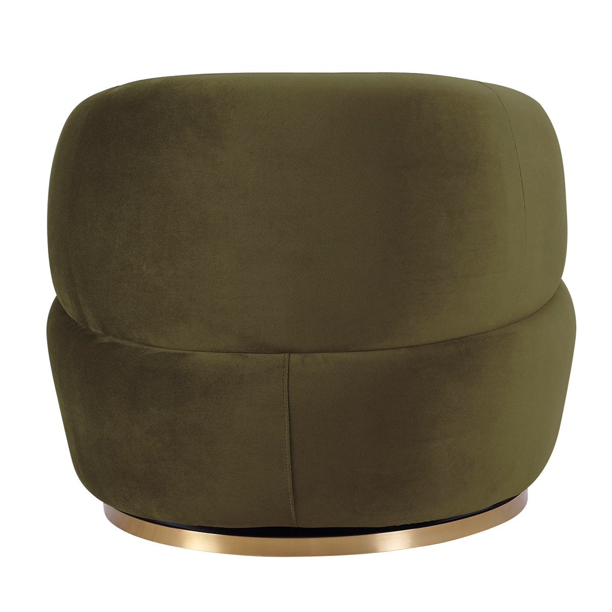 Tubby Swivel Arm Chair - Olive Velvet