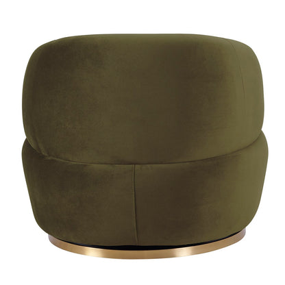 Tubby Swivel Arm Chair - Olive Velvet