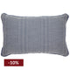 Candace Rectangle Feather Cushion - Chevron Blue Linen