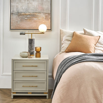 Pearl Bedside Table - Large Grey Set of 2