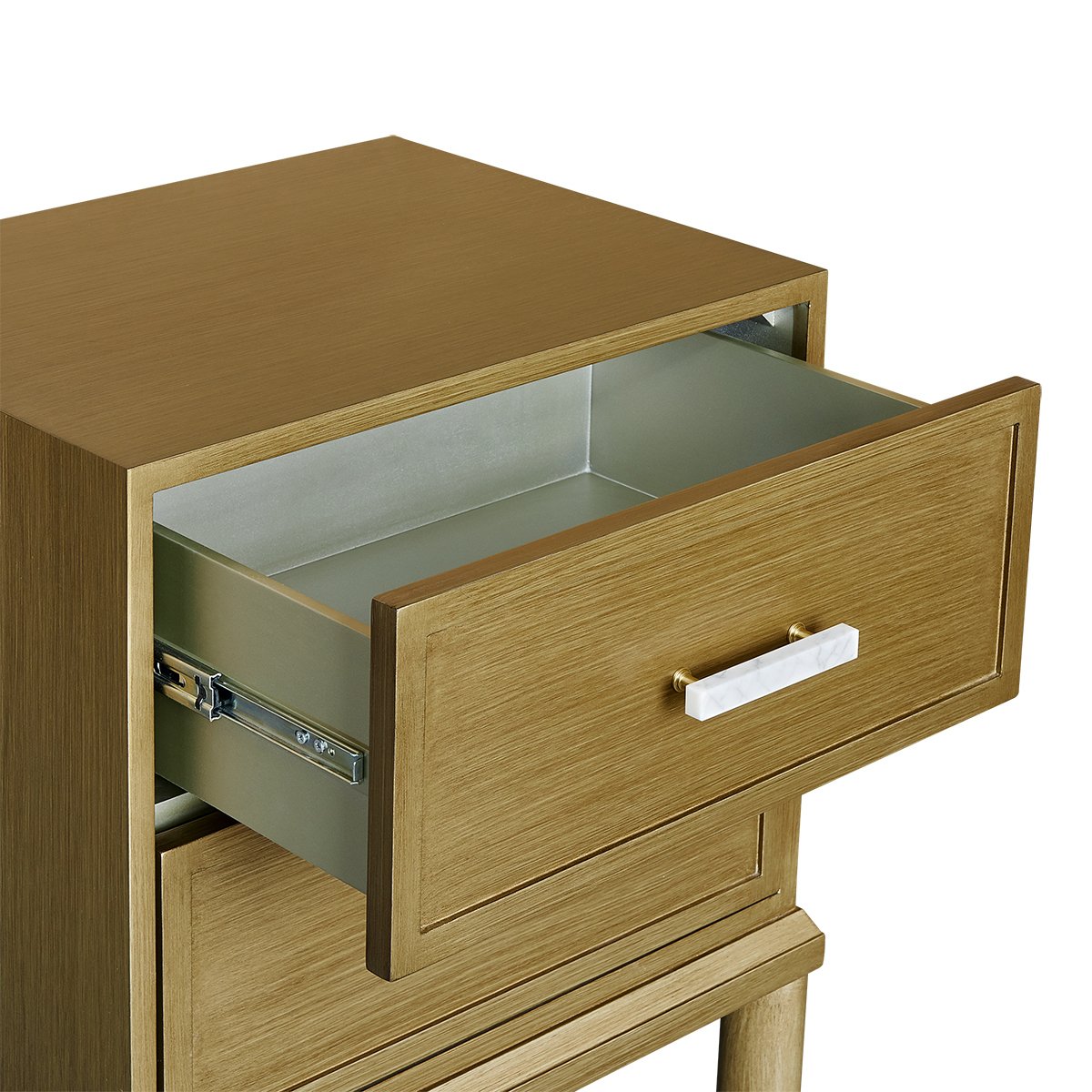 Jill Bedside Table - Antique Gold