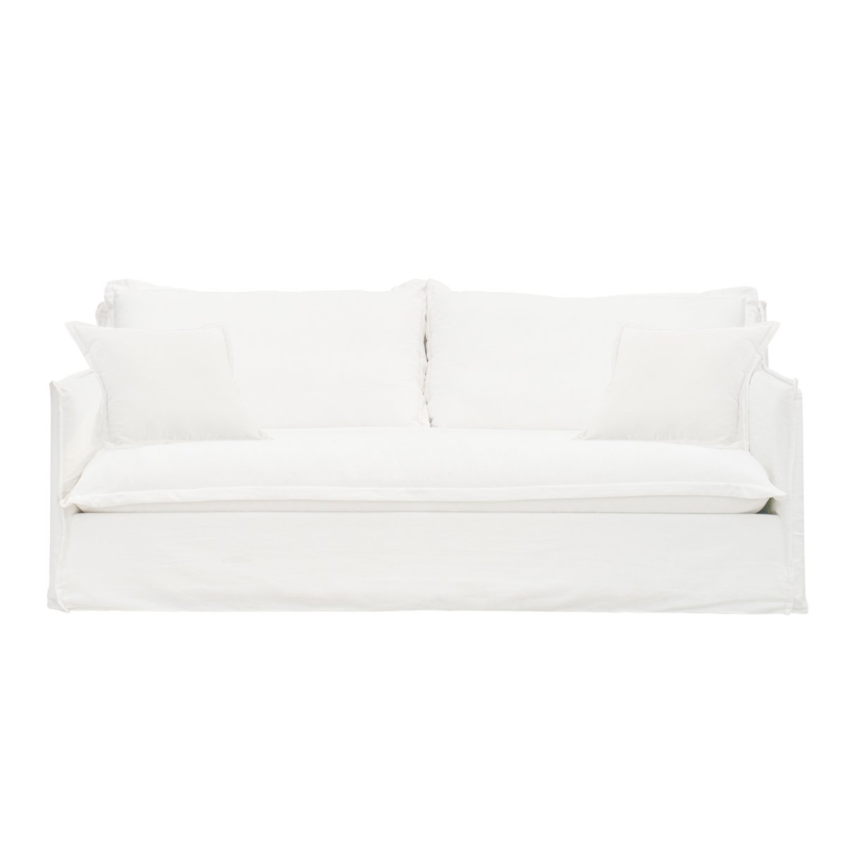 Cove 3 Seater Slip Cover Sofa - White Linen