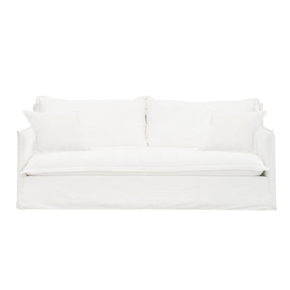 Cove 3 Seater Slip Cover Sofa - White Linen