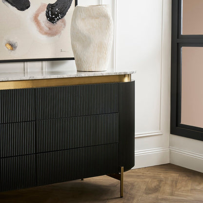 Demarco 6 Drawer Chest - Black - OUTLET NSW