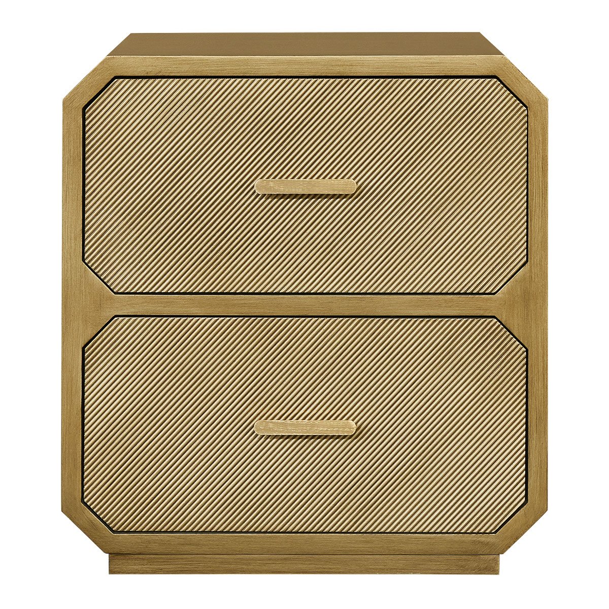Anderson 60x65cm 2 Drawer Bedside Table - Antique Gold - OUTLET NSW