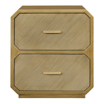 Anderson 60x65cm 2 Drawer Bedside Table - Antique Gold - OUTLET NSW