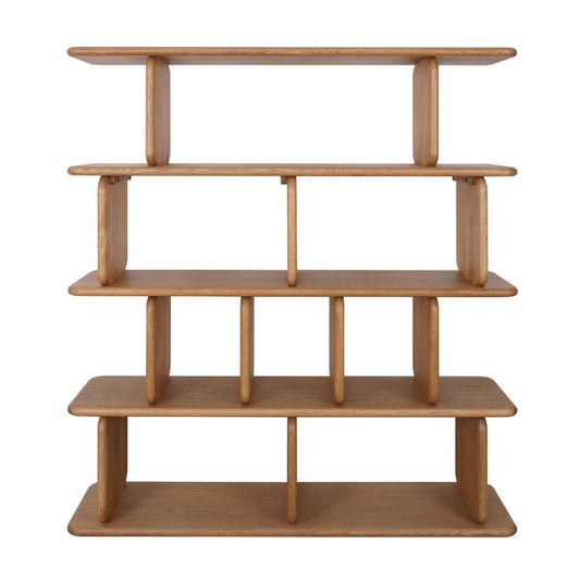 Tudor 140x160cm Oak Shelving Unit - 4 Tier Natural