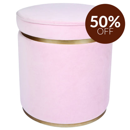 Totti Storage Stool - Blush Velvet