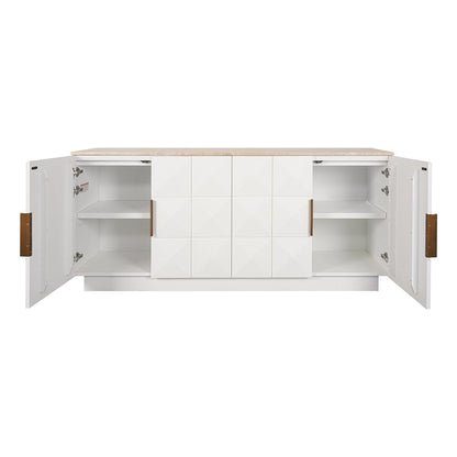 Benedict 170cm White Oak Buffet - Travertine