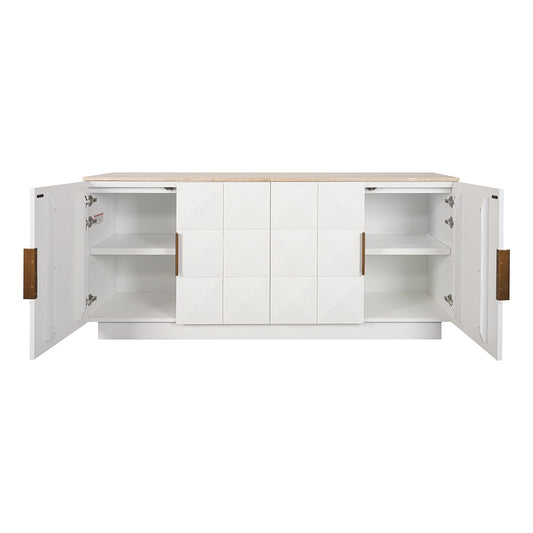 Benedict 170cm White Oak Buffet - Travertine