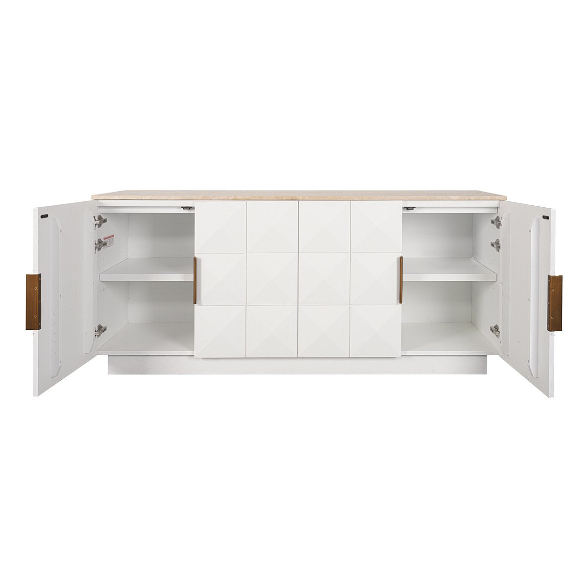 Benedict White Oak Buffet - Travertine