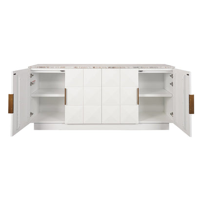 Benedict White Oak Buffet - River Brown Marble