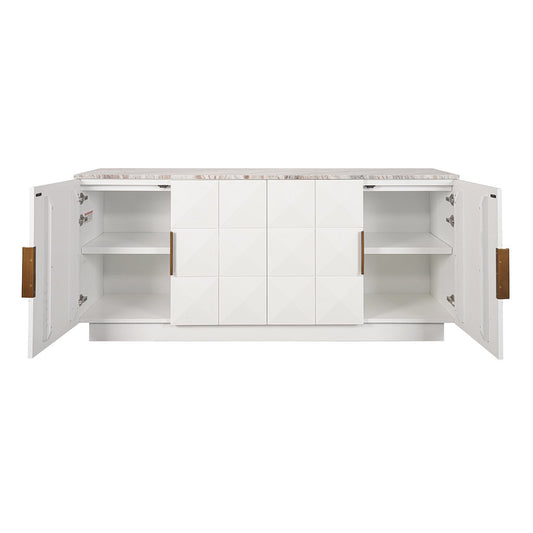 Benedict White Oak Buffet - River Brown Marble