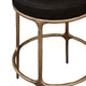 Heston Brass Kitchen Stool - Black Linen