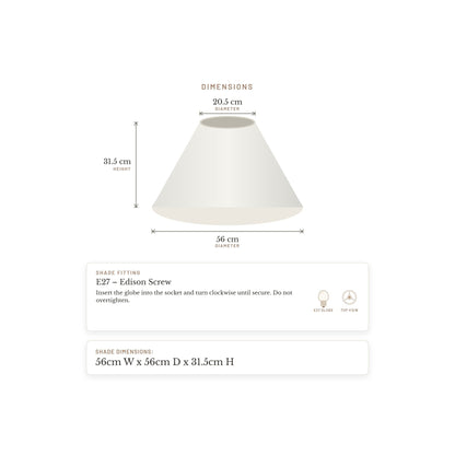 Picasso Table Tapered Shade - White