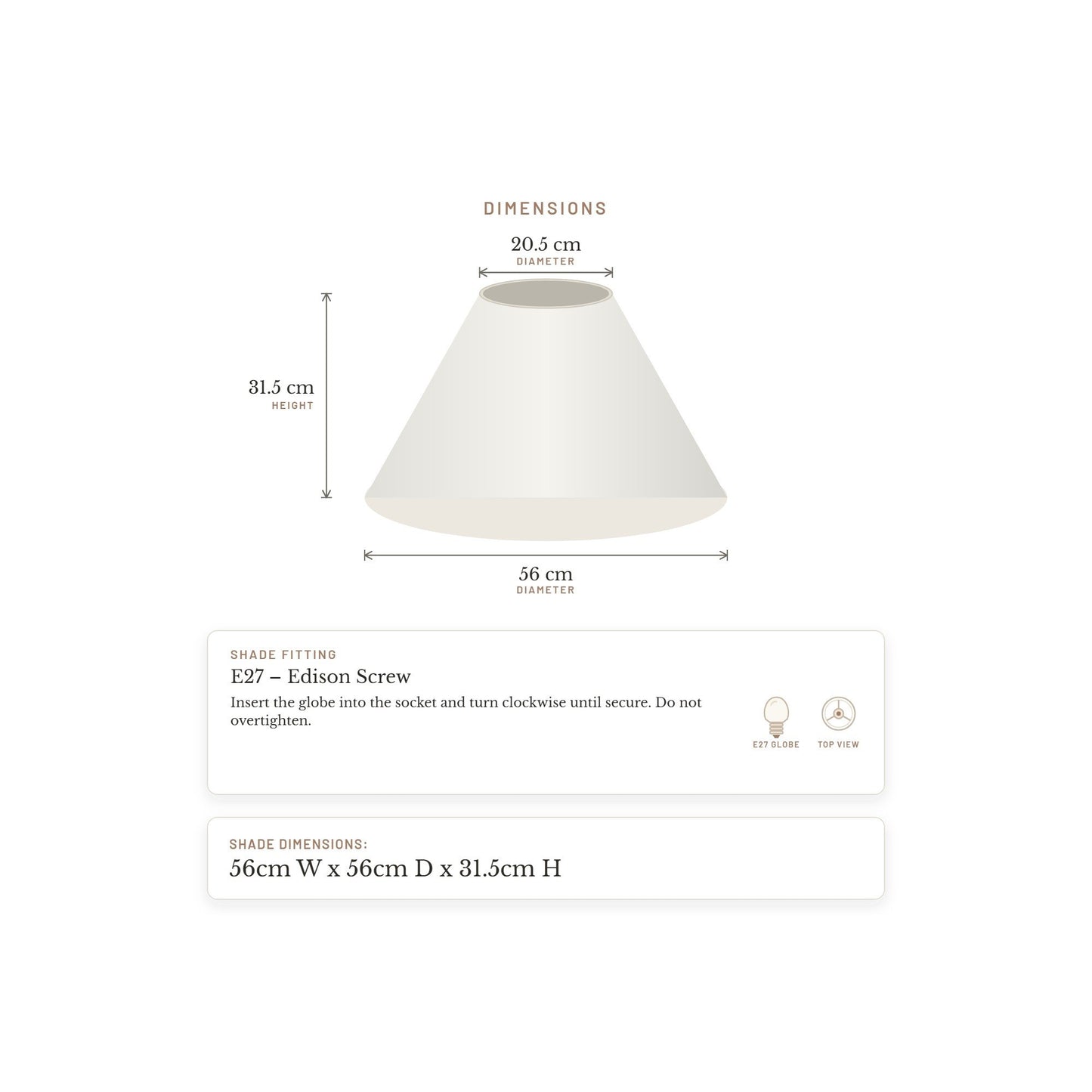 Picasso Table Tapered Shade - White