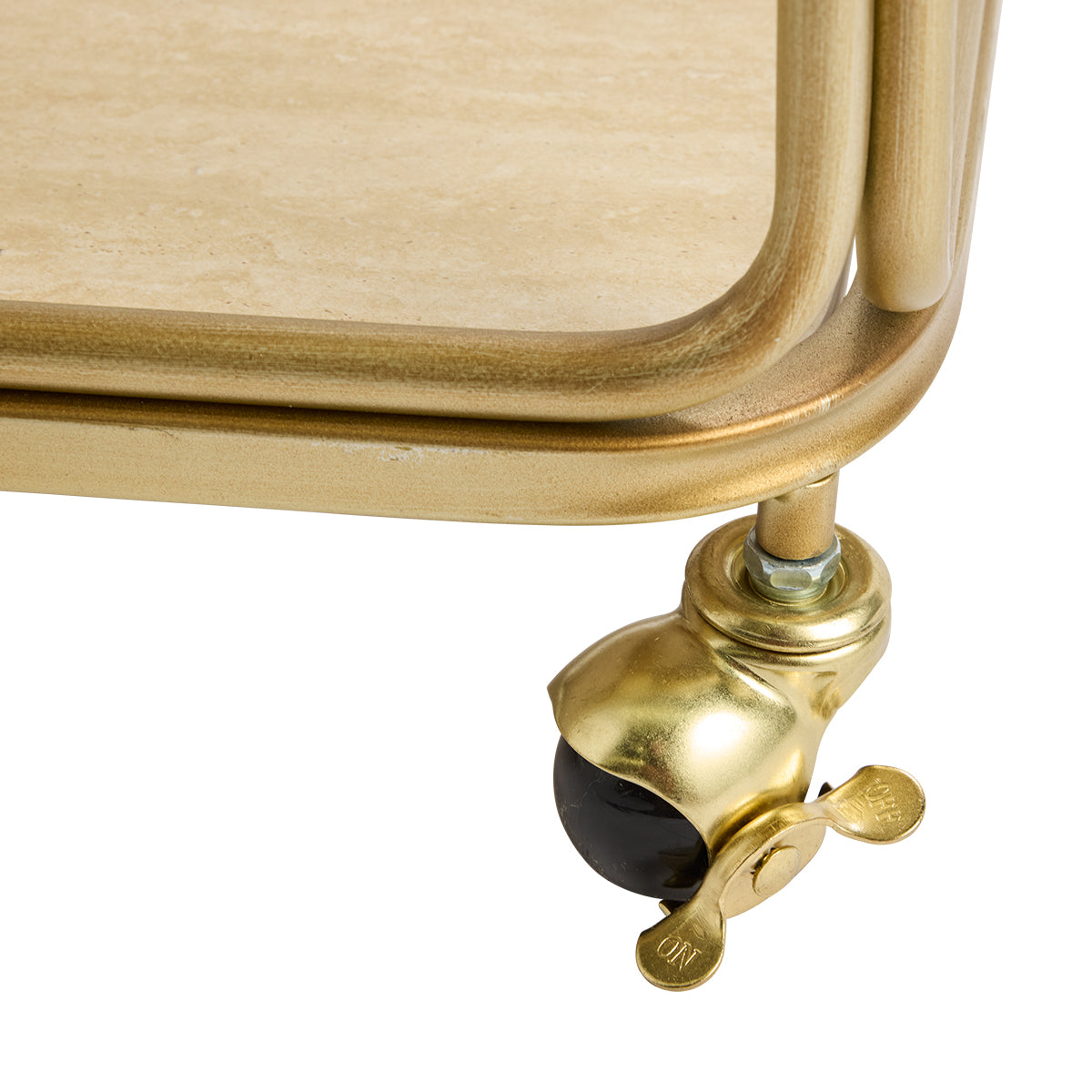 Wentworth Rectangle Bar Cart - Antique Gold