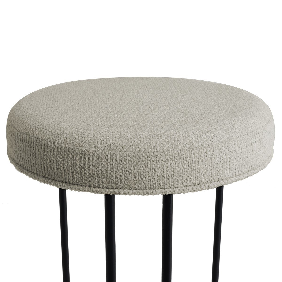 Blackley Black Iron Kitchen Stool - Speckle Ecru