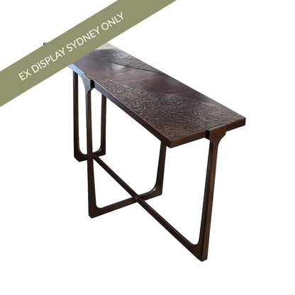 Harrington 125cm Console Table - Oiled Brass - OUTLET NSW