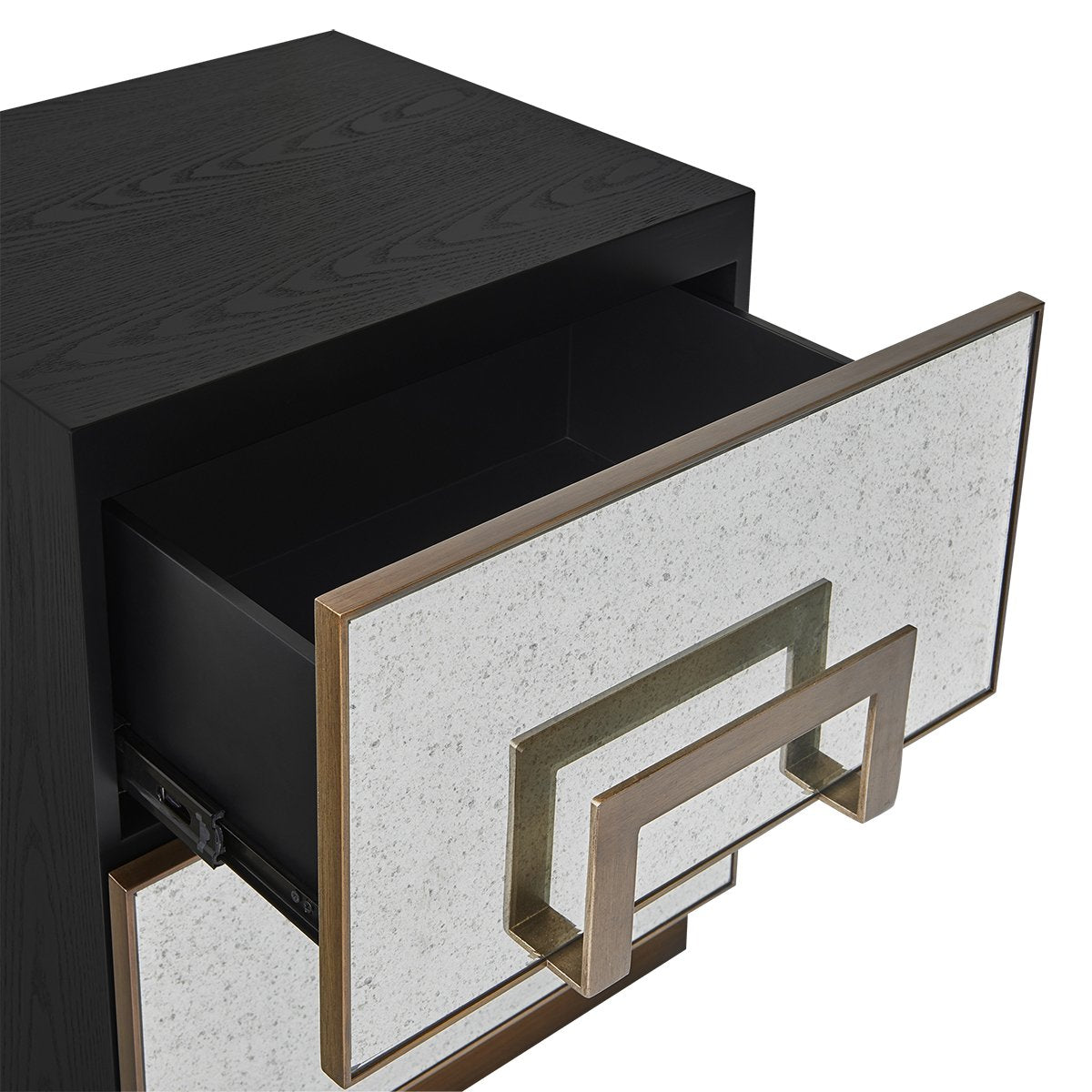 Mira 50x60cm Mirrored Bedside Table - Antique Bronze