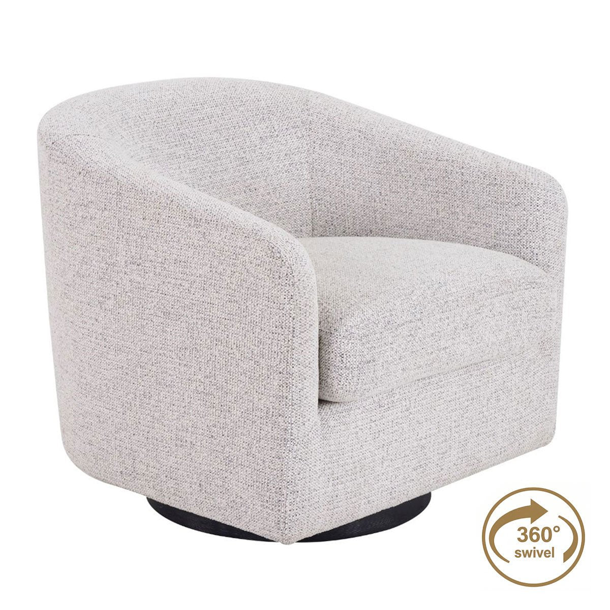 Bellevue Swivel Arm Chair - Salt & Pepper