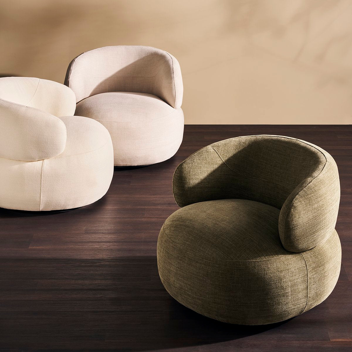 Greenwich Swivel Occasional Chair - Ivory Chenille