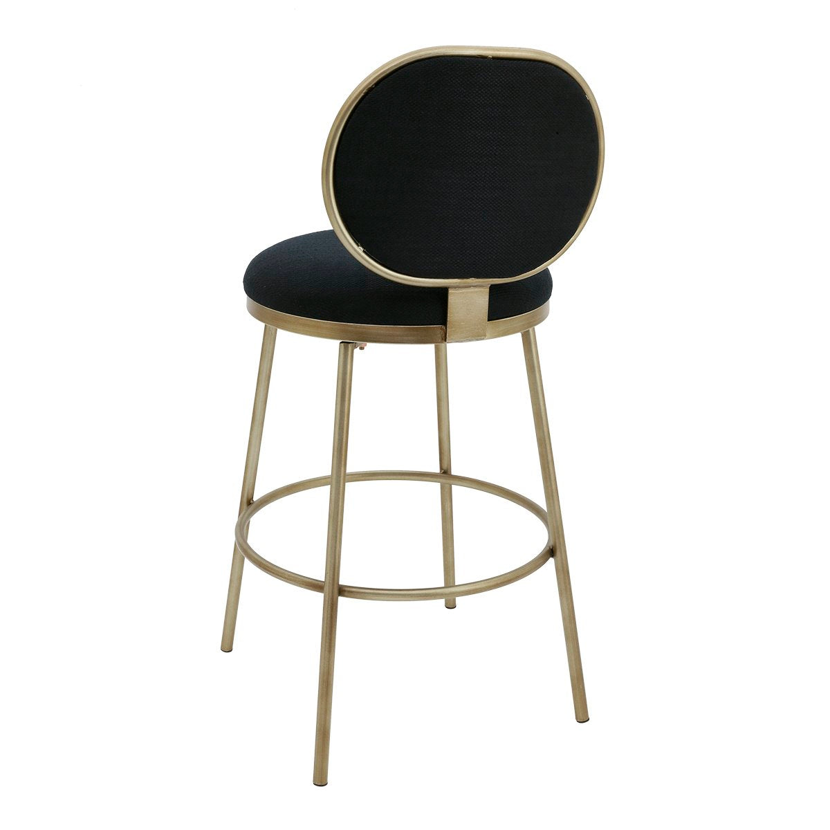 Eliza Swivel Kitchen Stool - Black Linen