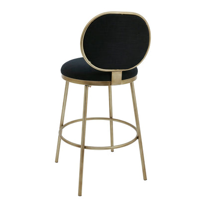 Eliza Swivel Kitchen Stool - Black Linen