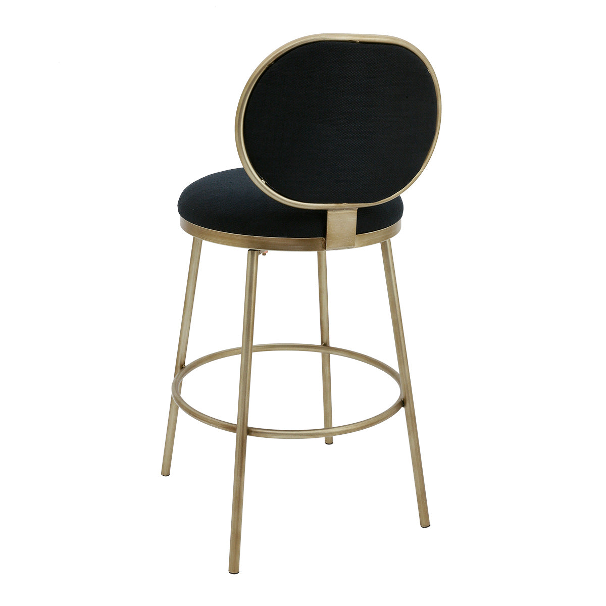 Eliza Swivel Kitchen Stool - Black Linen