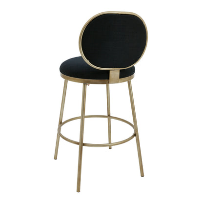 Eliza Swivel Kitchen Stool - Black Linen