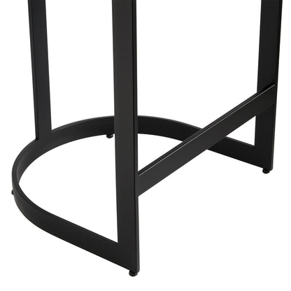 Remy Black Kitchen Stool - Natural Linen