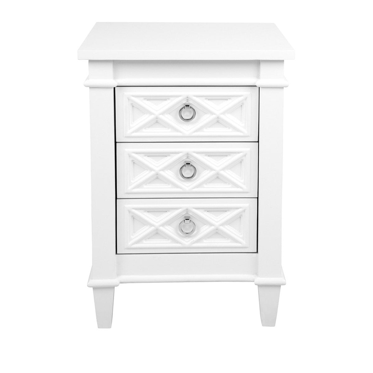 Plantation Bedside Table - Small White Set of 2