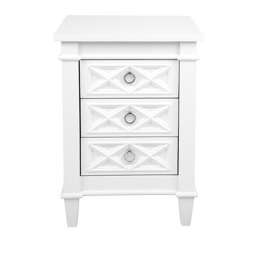 Plantation Bedside Table - Small White Set of 2