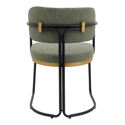 Charly Dining Chair – Olive Green Vegan Leather