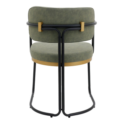 Charly Dining Chair – Olive Green Vegan Leather