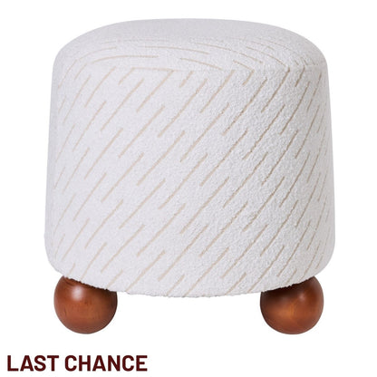 Orta Stool - White Jacquard