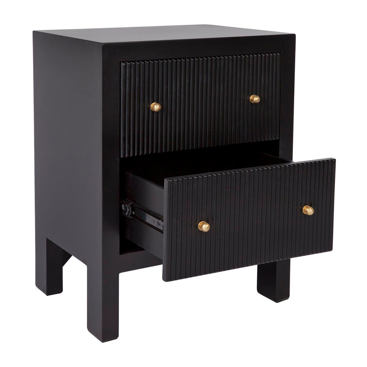 Ariana Bedside Table - Small Black Set of 2