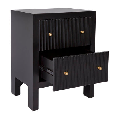 Ariana Bedside Table - Small Black Set of 2