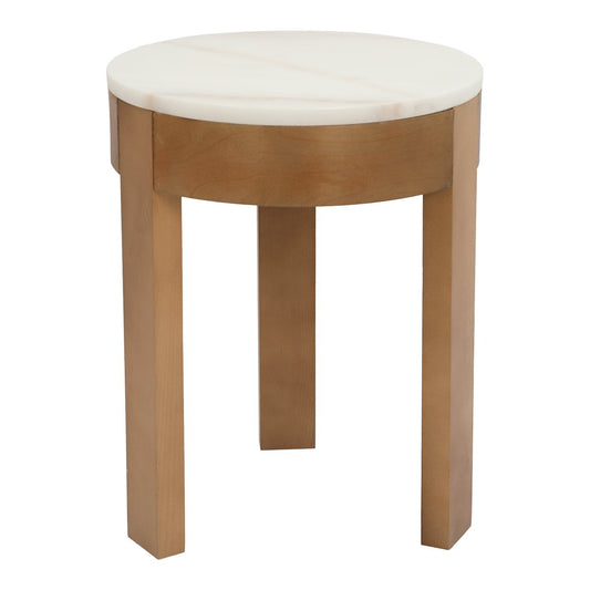 Oliver Marble Side Table - Small Oak