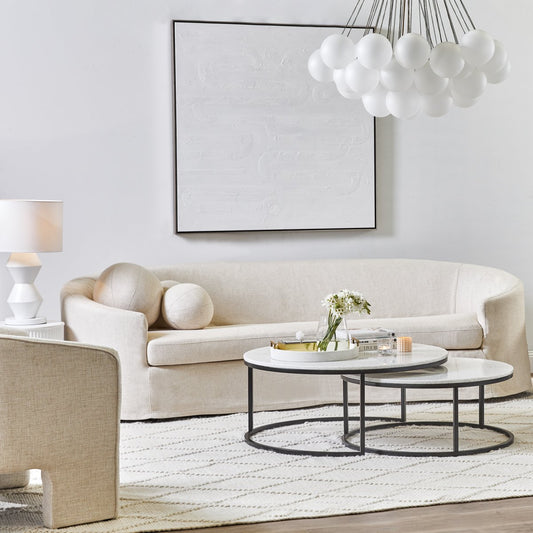 Elle 3 Seater Slip Cover Sofa - Natural Linen