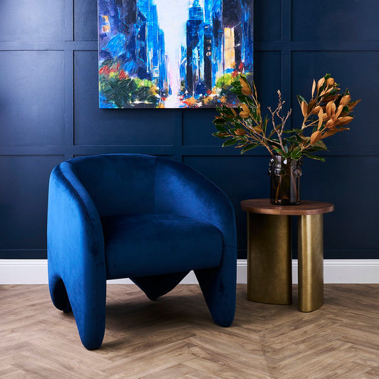 Maine Arm Chair - Indigo Velvet