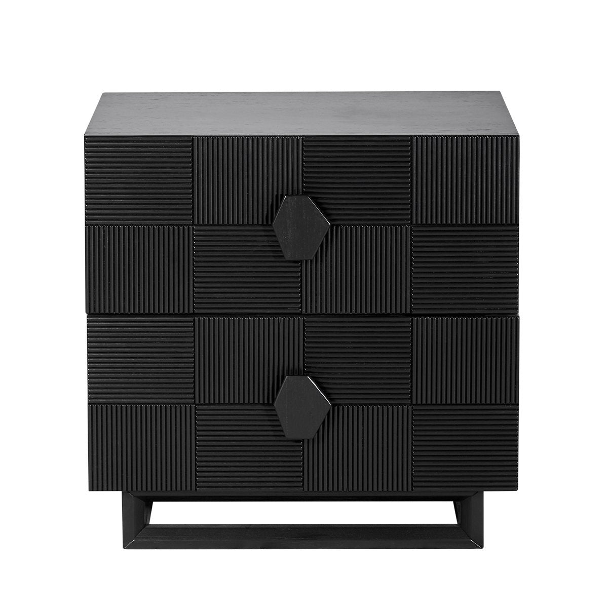 Alton 65x65cm Bedside Table - Black