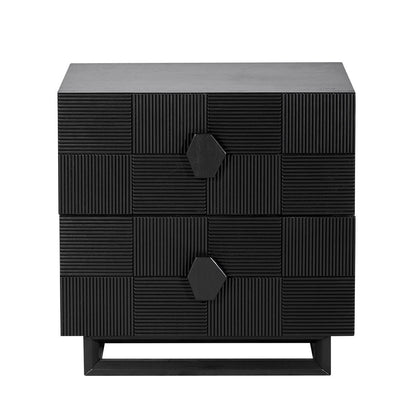 Alton 65x65cm Bedside Table - Black