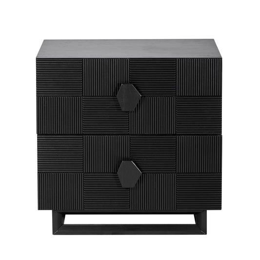 Alton 65x65cm Bedside Table - Black