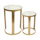 Isabelle Marble Nesting Side Tables - Gold