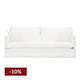 Cove 3 Seater Slip Cover Sofa - White Linen